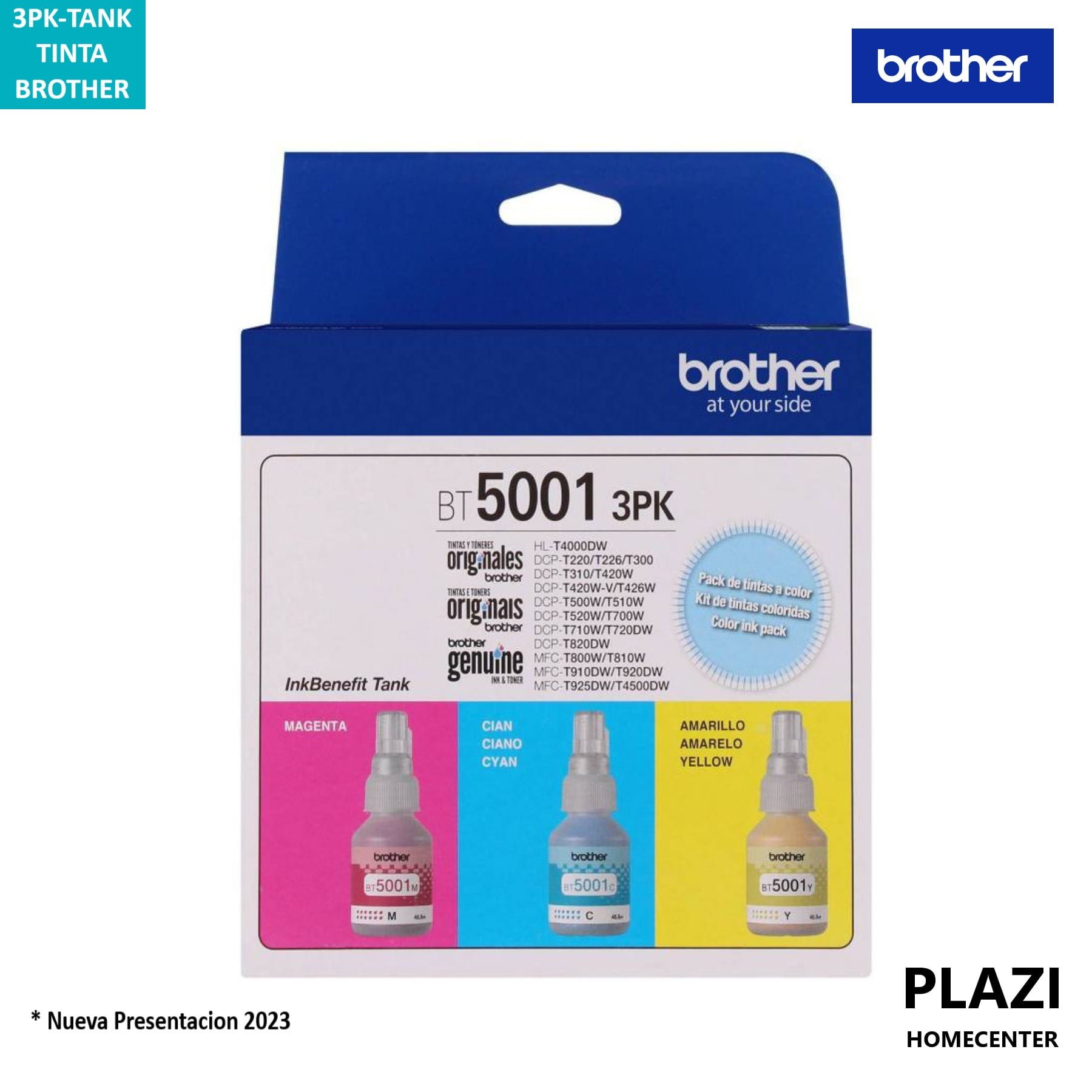 Tinta Brother Bt5001 Pack 3 Colores Plazi Homecenter