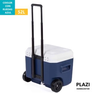 Experimenta La Comodidad Y Estilo Con Nuestro Cooler Con Ruedas 52 L Azul Y Asa Telescópica Retráctil. ¡Enfría Tus Momentos Con Facilidad Y Elegancia!
