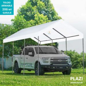 Toldo Armable 3X6 Mt Blanco Tipo Garaje Blanco Es Impermeable 100% Polietileno De Gran Capacidad. Ideal Para Instalar Un Garaje A La Intemperie. Cuenta Con Orificios En La Base De Cada Columna Para Fijar Al Suelo Y Estacas Para Una Mejor Estabilidad.