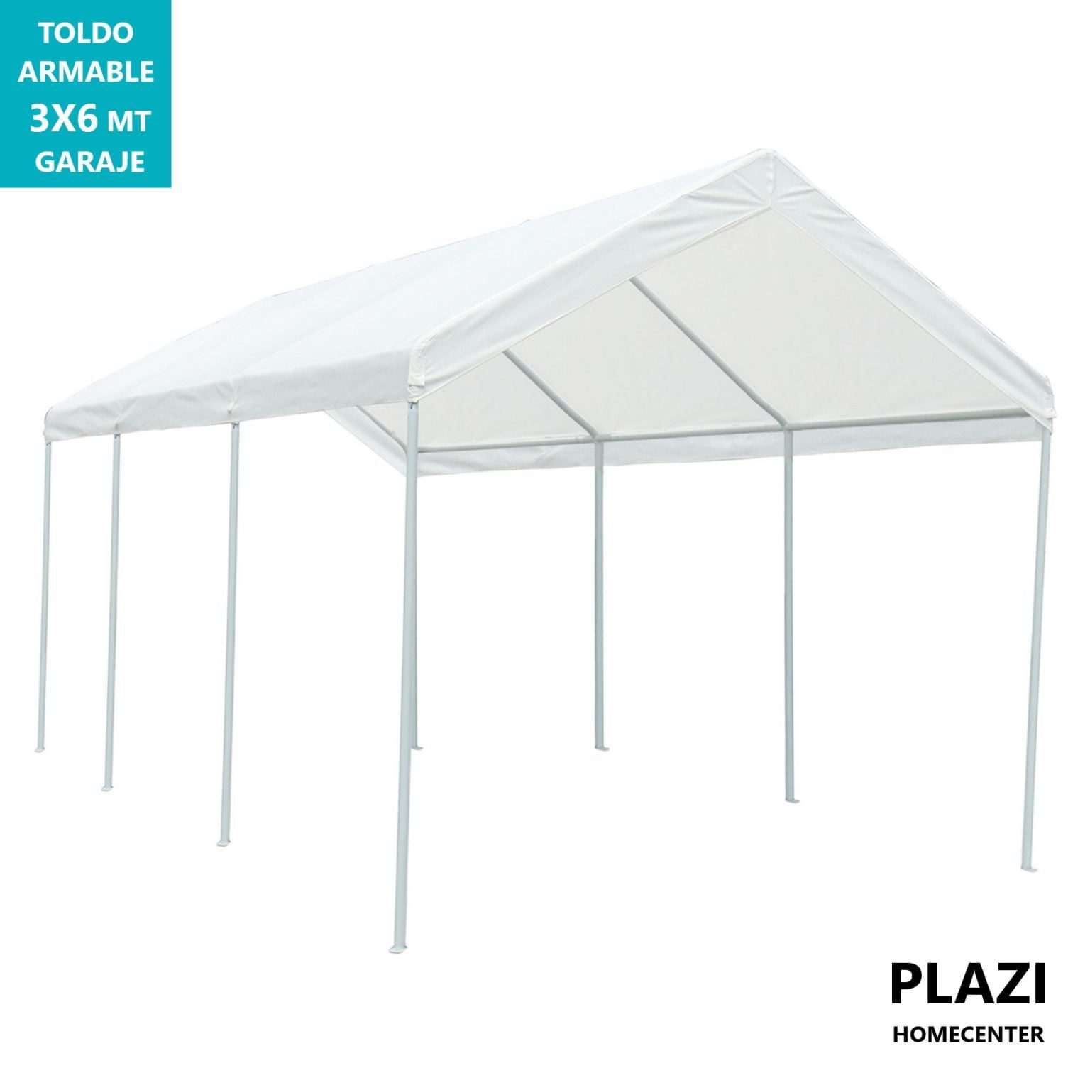Toldo armable 3x6 mt Blanco Tipo Garaje | Plazi Homecenter
