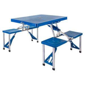 Set De Mesa Plegable Con Bancos