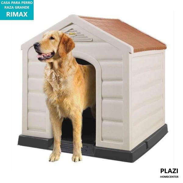 Casa para perros Rimax: refugio resistente y cómodo para razas grandes. Fácil limpieza y montaje. ¡El hogar ideal para tu fiel amigo!