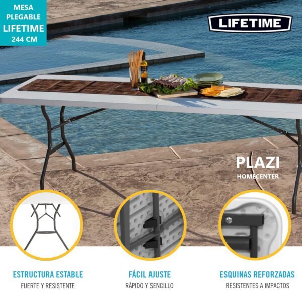 Mesa Plegable Lifetime 244X76X73 Cm Tipo Maleta | Plazi Homecenter