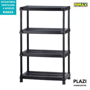 estante plástico 4 niveles negro - rimax estanteria ventilada