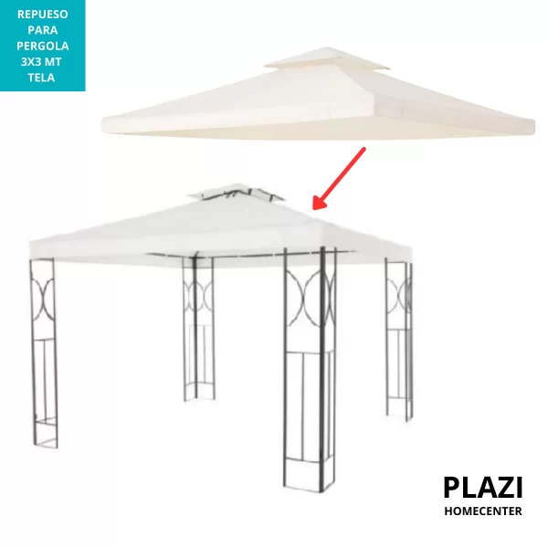 Renueva Tu Pérgola Con El Repuesto De Tela Para Pérgola 3×3 M - Natural. Hecho De Poliéster Duradero, Aporta Frescura Y Elegancia A Tu Espacio Exterior. Fácil De Instalar Y Ideal Para Cualquier Decoración.