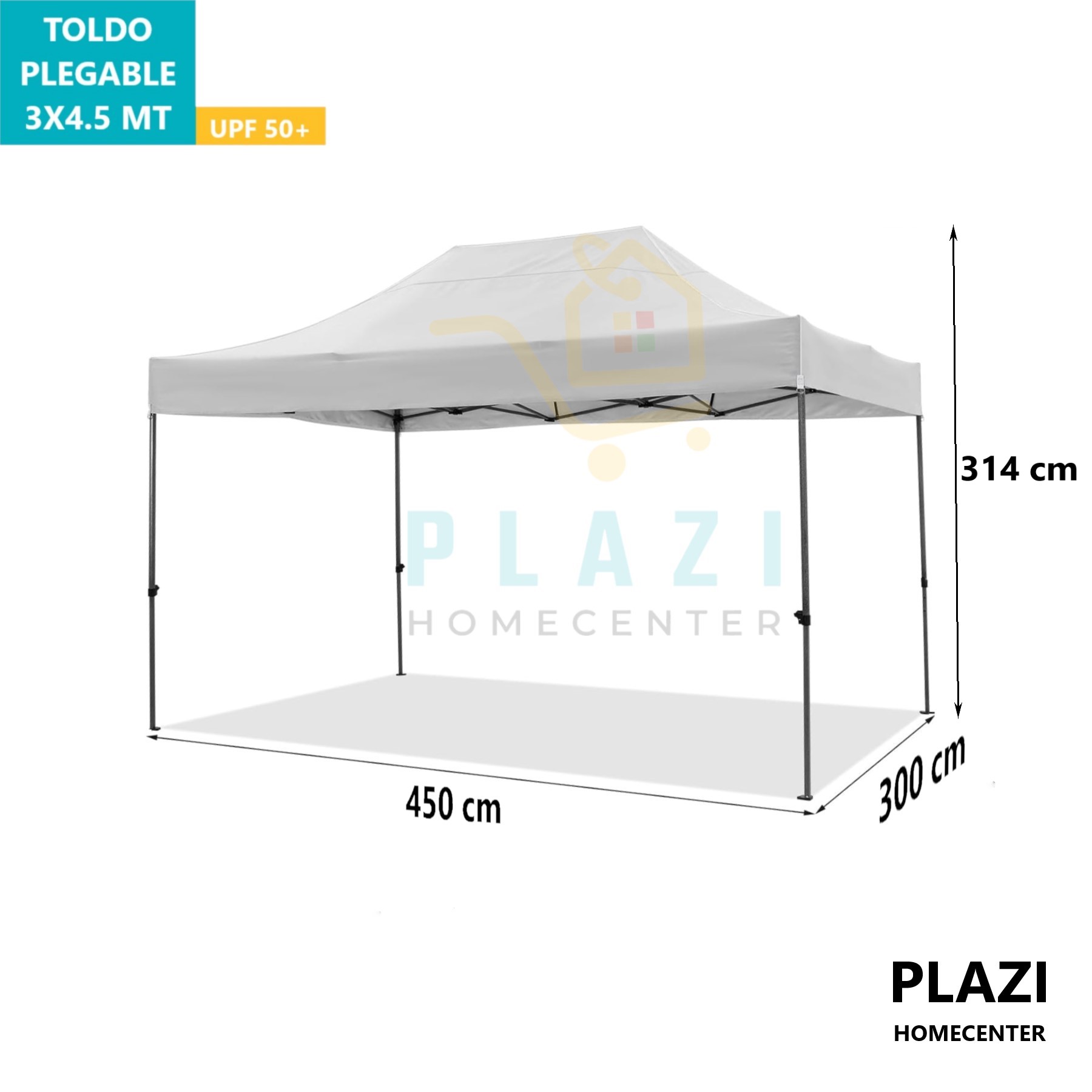 Toldo Blanco Plegable 3X4.5 Mt Impermeable Upf 50+ - Imagen 6