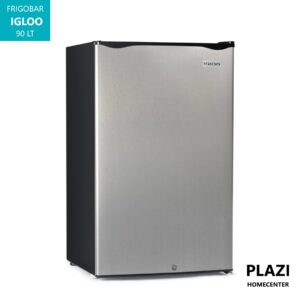 Compra Frigobar Igloo 90 Lt gris con congelador y cerradura. Diseño compacto, eficiente y seguro, ideal para bebidas y alimentos en cualquier espacio.