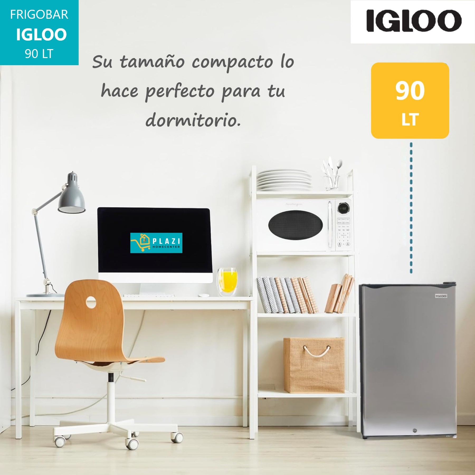 Compra Frigobar Igloo 90 Lt Gris Con Congelador Y Cerradura. Diseño Compacto, Eficiente Y Seguro, Ideal Para Bebidas Y Alimentos En Cualquier Espacio.