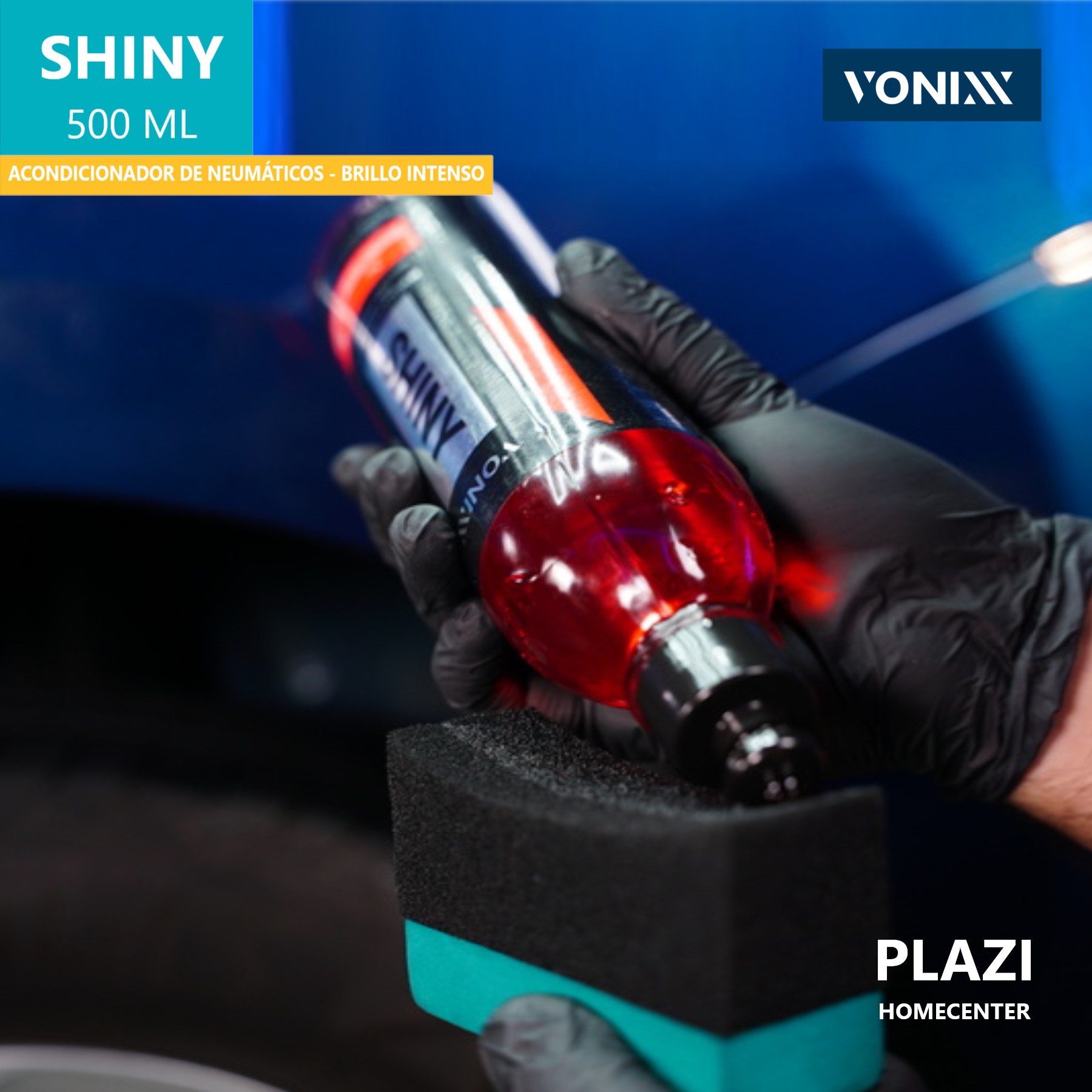 Shiny Vonixx — Abrillantador De Llantas Profesional 500 Ml Shiny Shiny Vonixx 500 Ml – Acondicionador De Neumáticos Con Brillo Negro Intenso. Protege, Hidrata Y Repele El Agua. Resultado Profesional Y Duradero.