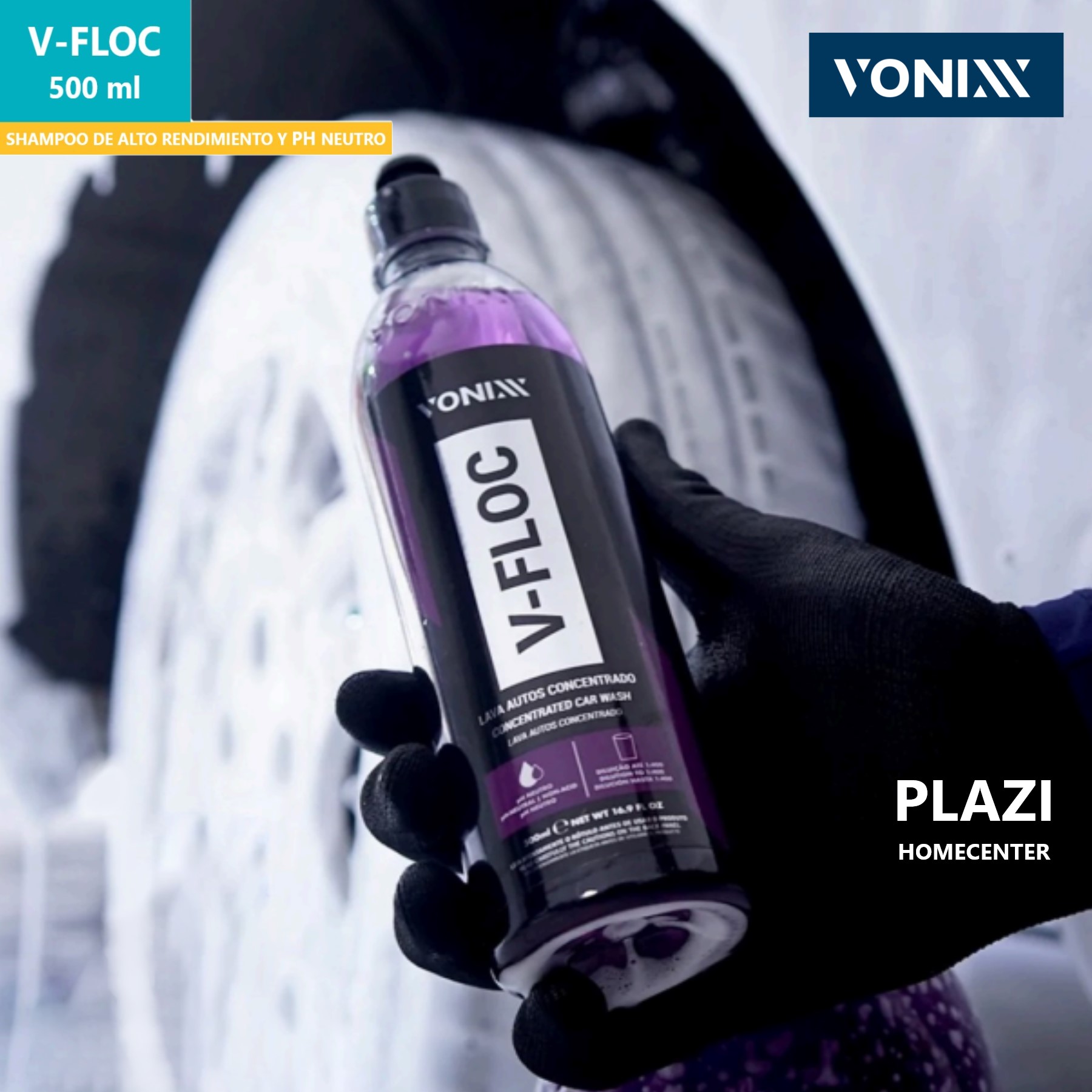 V-Floc Shampoo Para Autos Ph Neutro 500 Ml – Vonixx V-Floc V-Floc Shampoo Para Autos Ph Neutro Y Alto Rendimiento - Vonixx Lava, Protege Y Da Brillo Sin Rayar. Ideal Para Detailing Y Uso Doméstico.