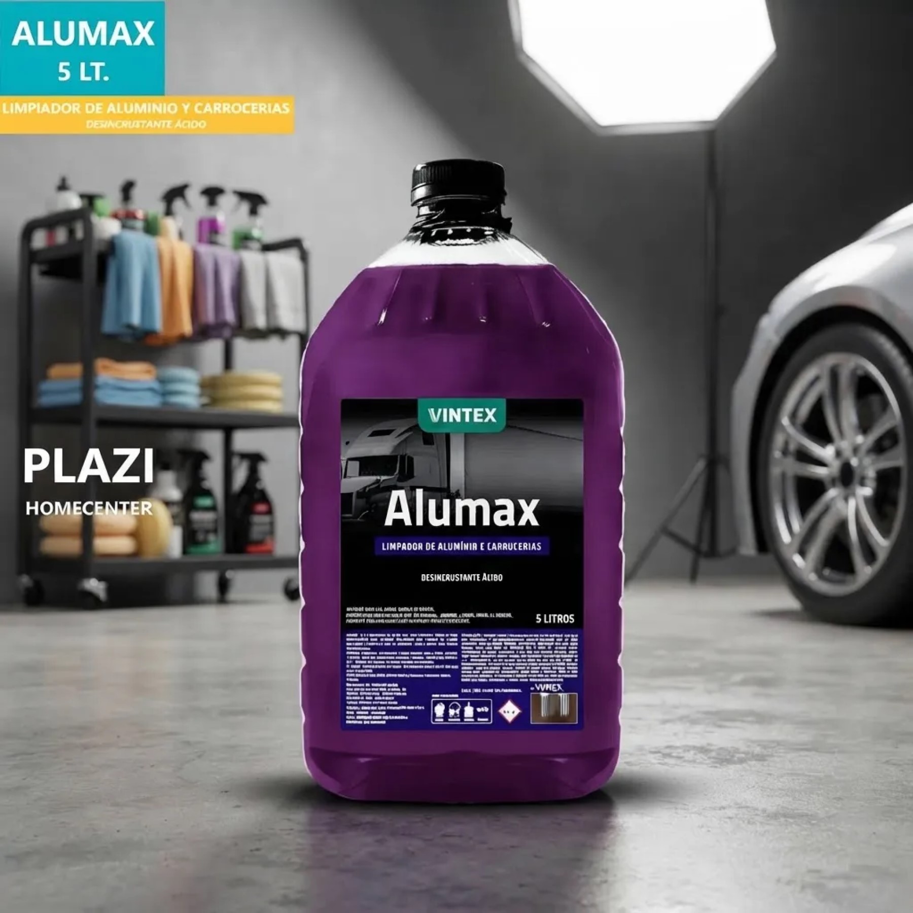 Alumax Desincrustante Acido Para Aluminio Y Carrocerías 5 Lt Alumax Elimina Óxido, Sarro Y Grasa Difícil Con Alumax De Vintex. Desincrustante Ácido Concentrado Para Aluminio, Llantas, Motores Y Carrocerías.