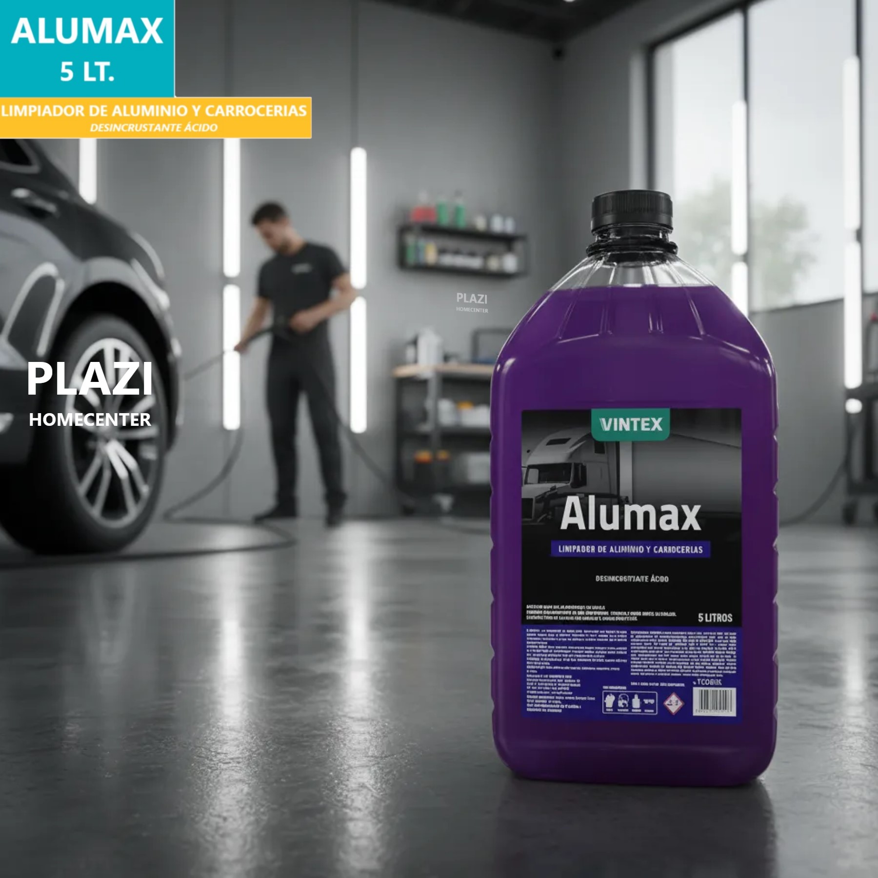 Alumax Desincrustante Acido Para Aluminio Y Carrocerías 5 Lt Alumax Elimina Óxido, Sarro Y Grasa Difícil Con Alumax De Vintex. Desincrustante Ácido Concentrado Para Aluminio, Llantas, Motores Y Carrocerías.