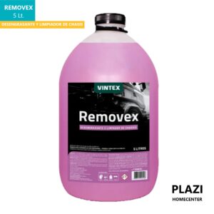 Elimina grasa y suciedad pesada con REMOVEX de VINTEX. Desengrasante alcalino profesional para chasis, llantas y motores. Potencia, rendimiento y limpieza profunda.